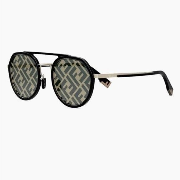 💯- New Authentic Fendi Pattern Pilot Men's Sunglasses FE40040U 02C 51 - Picture 3 of 13